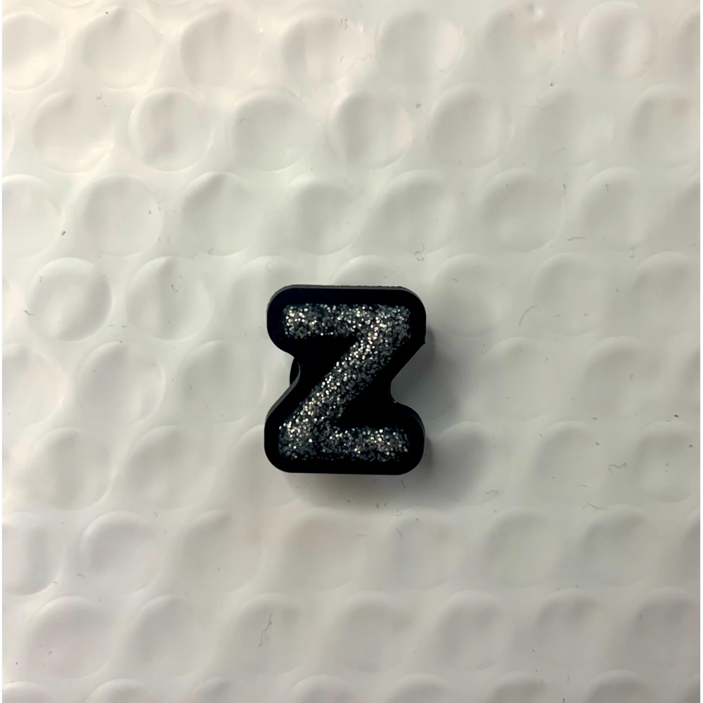 Letter z glitter Jibbitz Charm